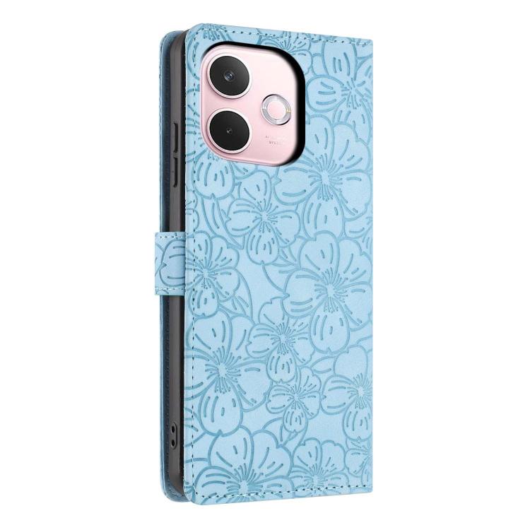 For OPPO A5 Pro 5G Global Cherry Blossoms Embossed Leather Phone Case