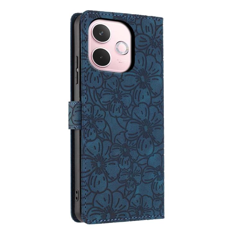 For OPPO A5 Pro 5G Global Cherry Blossoms Embossed Leather Phone Case