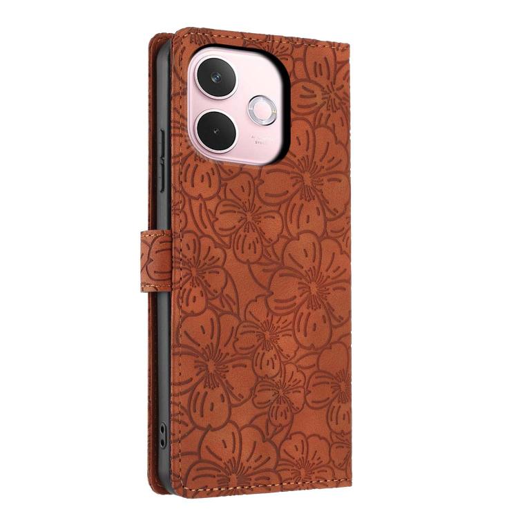 For OPPO A5 Pro 5G Global Cherry Blossoms Embossed Leather Phone Case