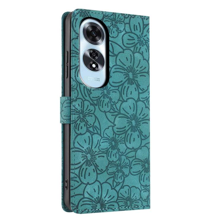 For OPPO A60 Cherry Blossoms Embossed Leather Phone Case