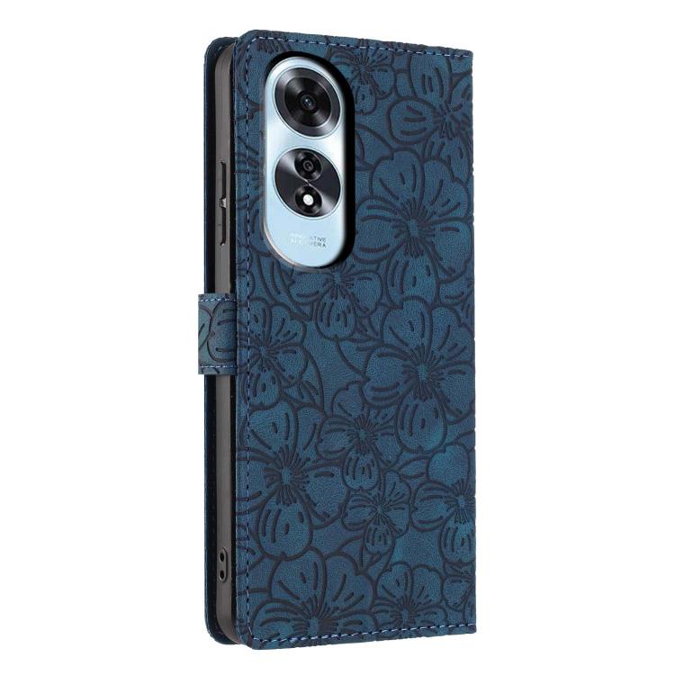 For OPPO A60 Cherry Blossoms Embossed Leather Phone Case