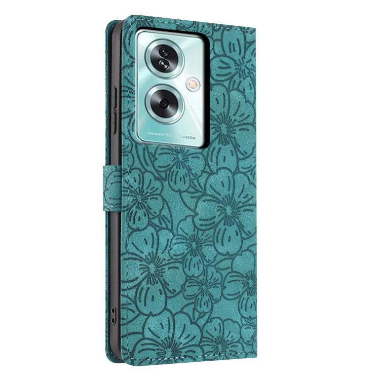 For OPPO A79 5G Cherry Blossoms Embossed Leather Phone Case