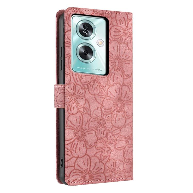 For OPPO A79 5G Cherry Blossoms Embossed Leather Phone Case