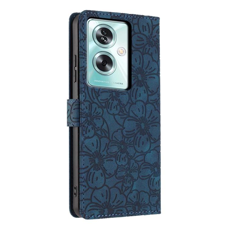 For OPPO A79 5G Cherry Blossoms Embossed Leather Phone Case