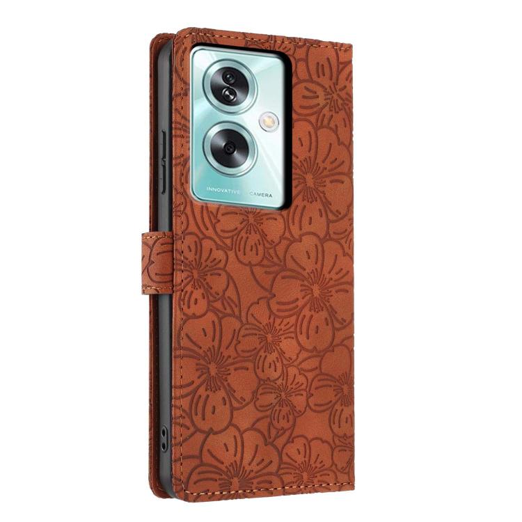 For OPPO A79 5G Cherry Blossoms Embossed Leather Phone Case