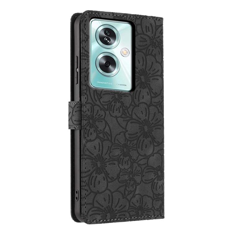 For OPPO A79 5G Cherry Blossoms Embossed Leather Phone Case