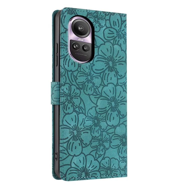 For OPPO Reno10 / 10 Pro Global Cherry Blossoms Embossed Leather Phone Case