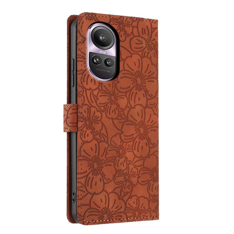 For OPPO Reno10 / 10 Pro Global Cherry Blossoms Embossed Leather Phone Case