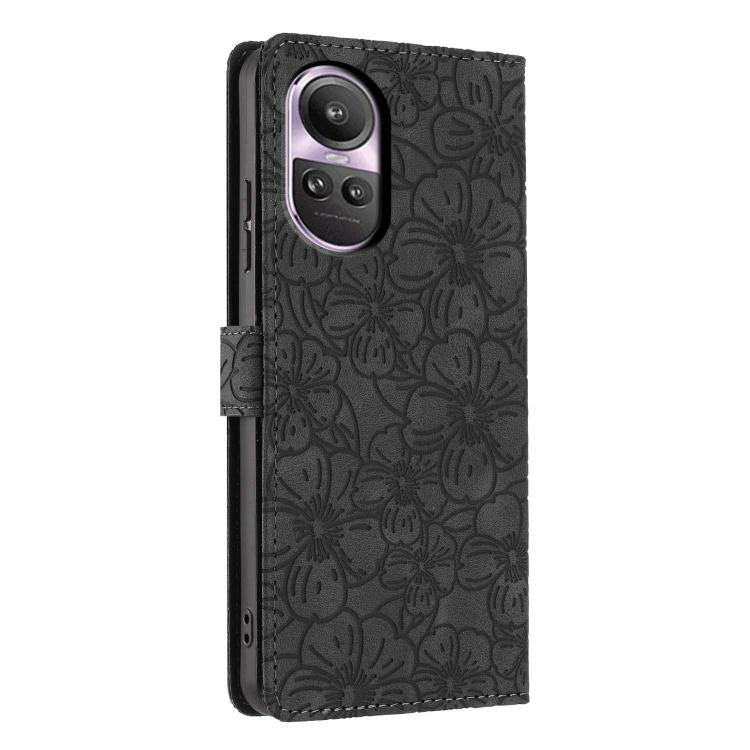 For OPPO Reno10 / 10 Pro Global Cherry Blossoms Embossed Leather Phone Case