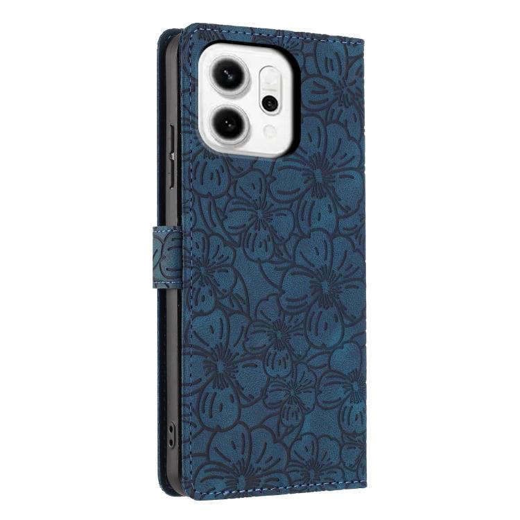For OPPO Reno14 Global Cherry Blossoms Embossed Leather Phone Case