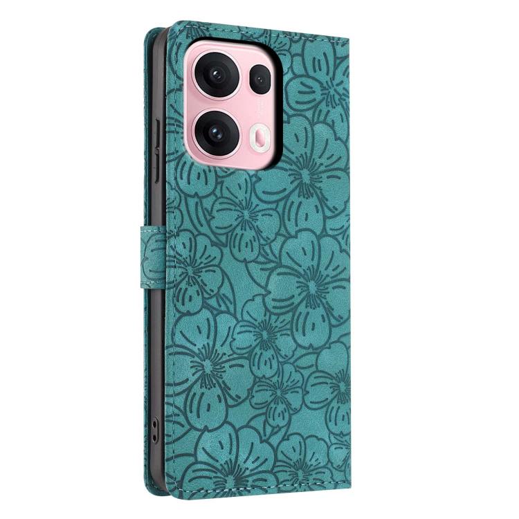 For OPPO Reno13 Pro Global Cherry Blossoms Embossed Leather Phone Case