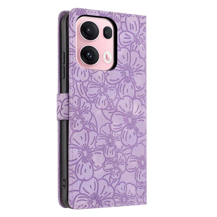 For OPPO Reno13 Pro Global Cherry Blossoms Embossed Leather Phone Case