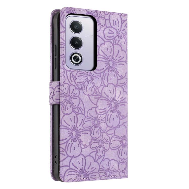 For OPPO A3 Pro 5G Global Cherry Blossoms Embossed Leather Phone Case