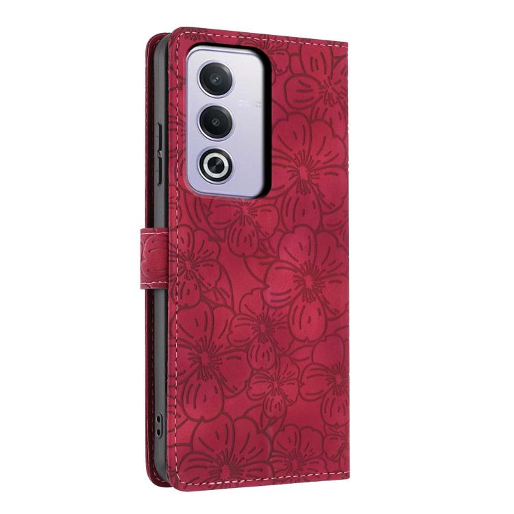 For OPPO A3 Pro 5G Global Cherry Blossoms Embossed Leather Phone Case