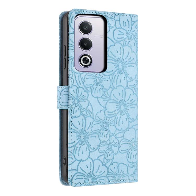 For OPPO A3 Pro 5G Global Cherry Blossoms Embossed Leather Phone Case