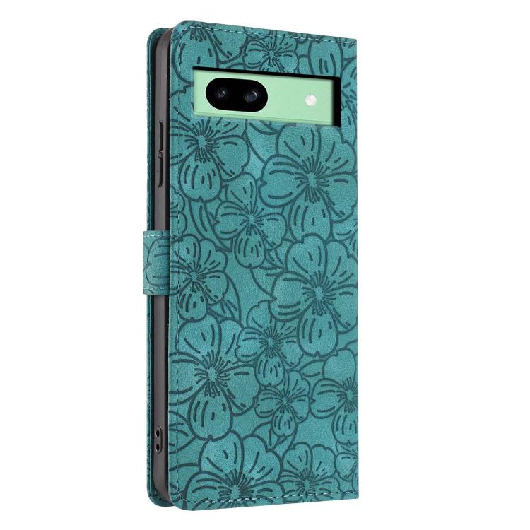 For Google Pixel 8a Cherry Blossoms Embossed Leather Phone Case