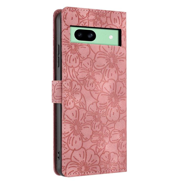For Google Pixel 8a Cherry Blossoms Embossed Leather Phone Case