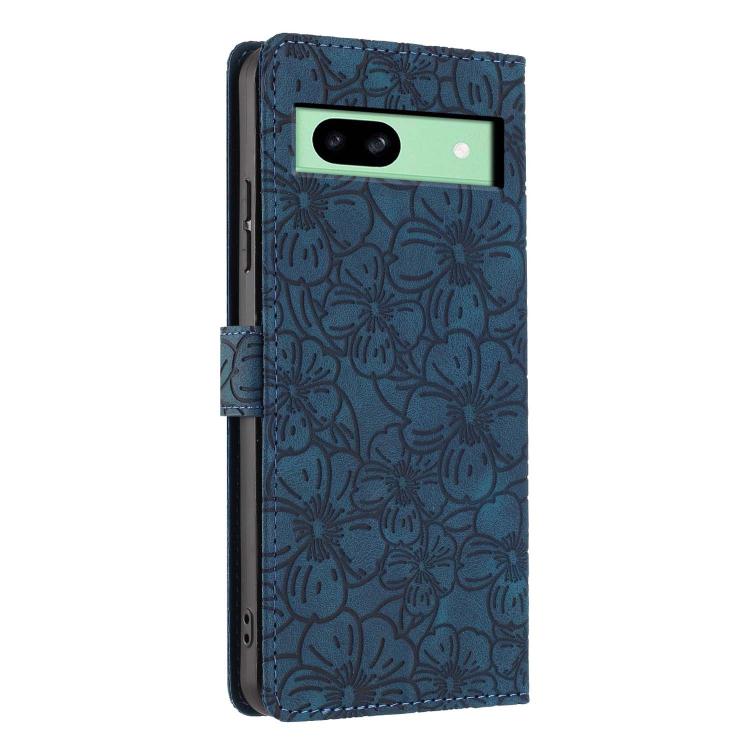 For Google Pixel 8a Cherry Blossoms Embossed Leather Phone Case