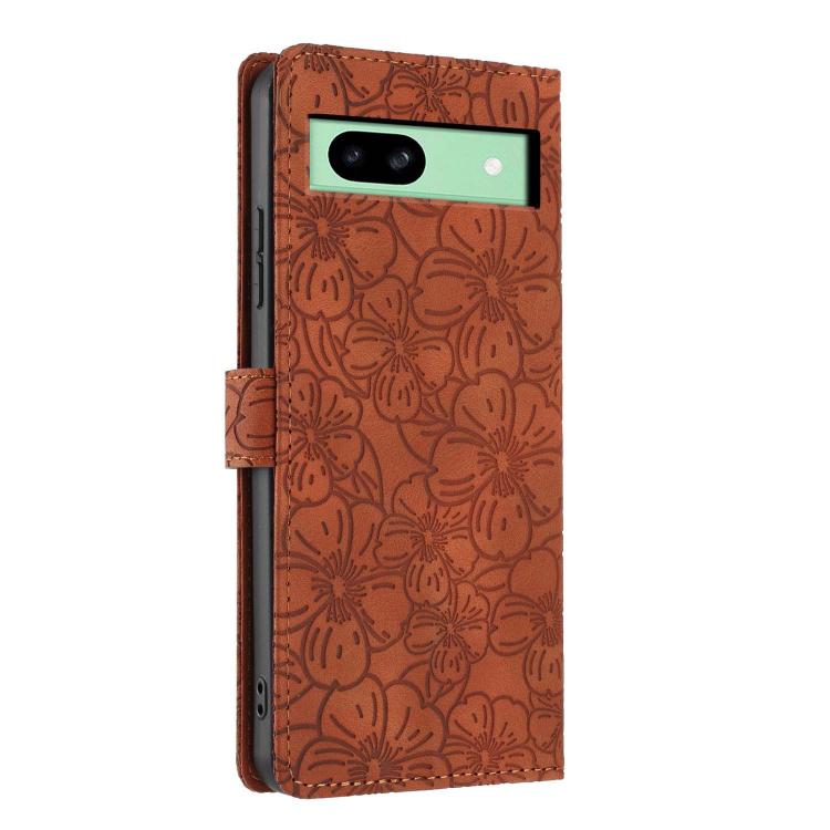 For Google Pixel 8a Cherry Blossoms Embossed Leather Phone Case