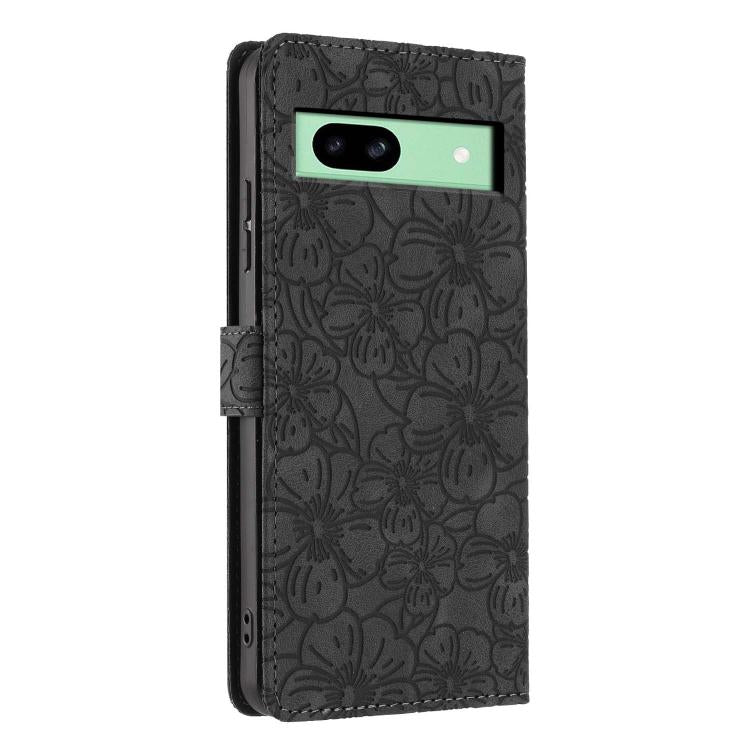 For Google Pixel 8a Cherry Blossoms Embossed Leather Phone Case