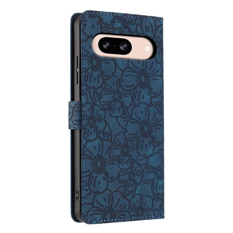 For Google Pixel 8 Cherry Blossoms Embossed Leather Phone Case