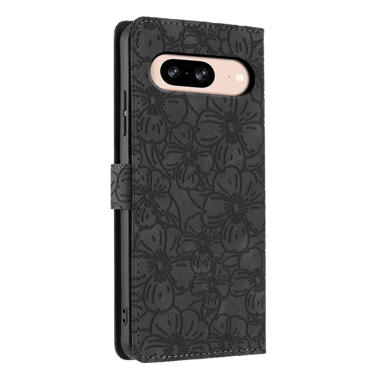 For Google Pixel 8 Cherry Blossoms Embossed Leather Phone Case