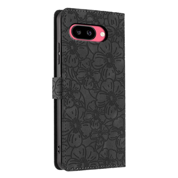 For Google Pixel 9a Cherry Blossoms Embossed Leather Phone Case