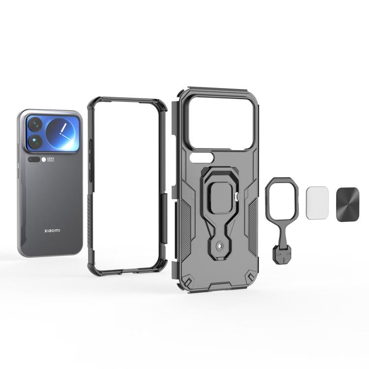 For Xiaomi 17 Pro Max Metal Kickstand TPU Hybrid PC Phone Case