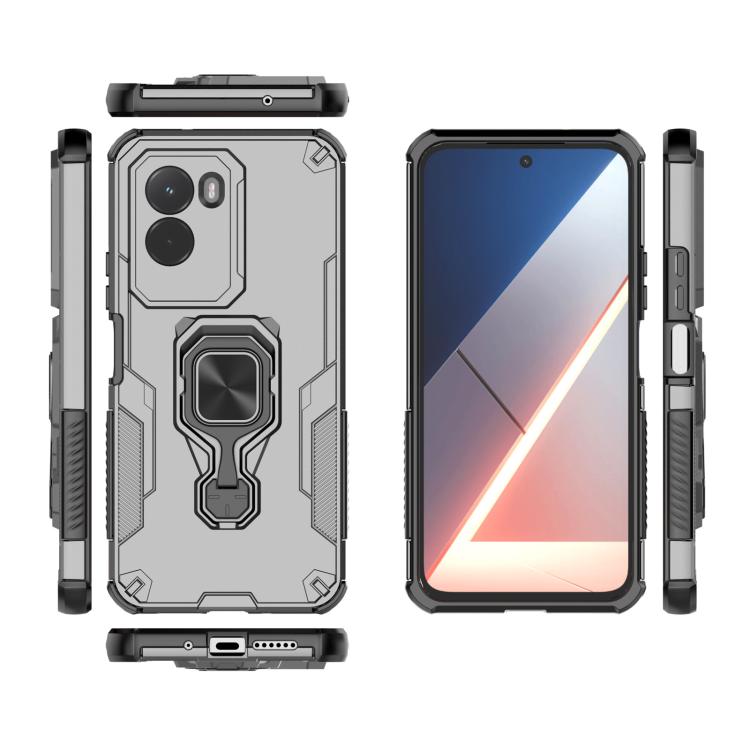 For Xiaomi Poco M7 4G 169mm Metal Kickstand TPU Hybrid PC Phone Case