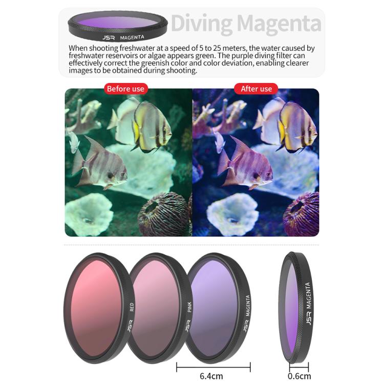 For Insta360 GO Ultra JSR Diving Filter for Waterproof Case, Filter:Purple Filter