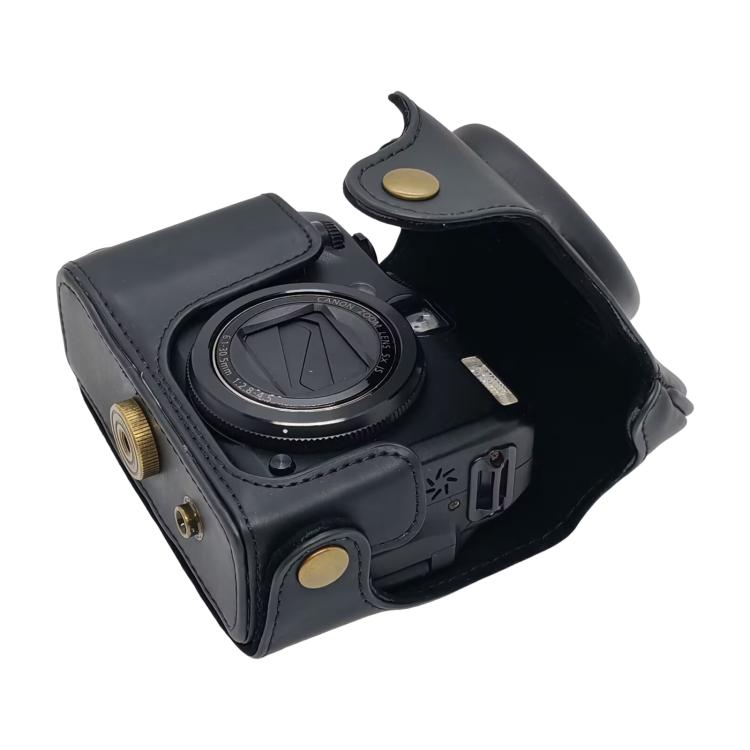 For Canon PowerShot G10 / G11 / G12 Retro Leather Full Body Camera Cover Bag with Strap