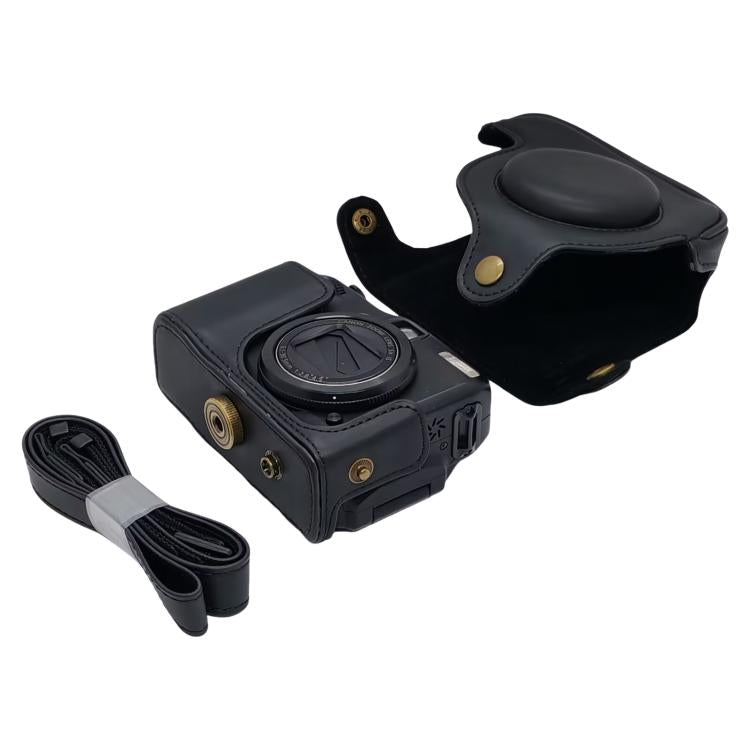 For Canon PowerShot G10 / G11 / G12 Retro Leather Full Body Camera Cover Bag with Strap