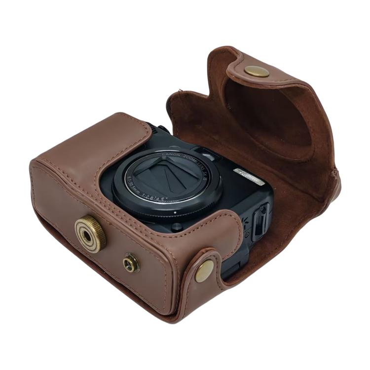 For Canon PowerShot G10 / G11 / G12 Retro Leather Full Body Camera Cover Bag with Strap