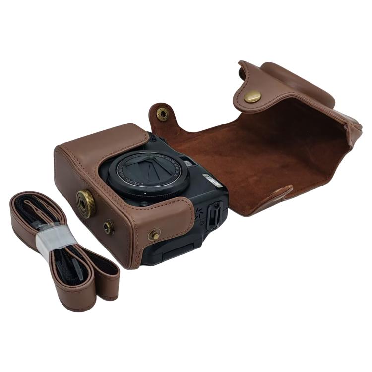 For Canon PowerShot G10 / G11 / G12 Retro Leather Full Body Camera Cover Bag with Strap