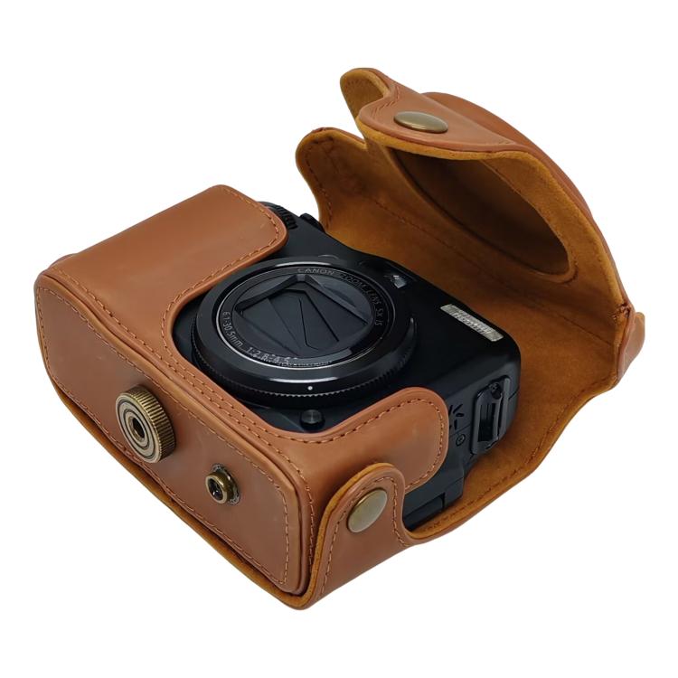 For Canon PowerShot G10 / G11 / G12 Retro Leather Full Body Camera Cover Bag with Strap