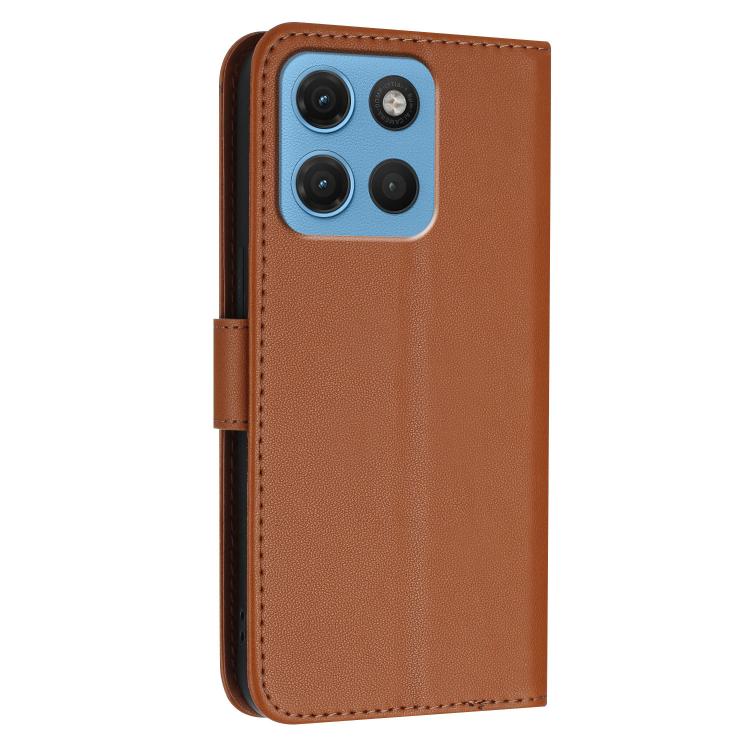 For Motorola Moto G67 5G / G77 5G Triangle Pattern Buckle Clasp Leather Phone Case