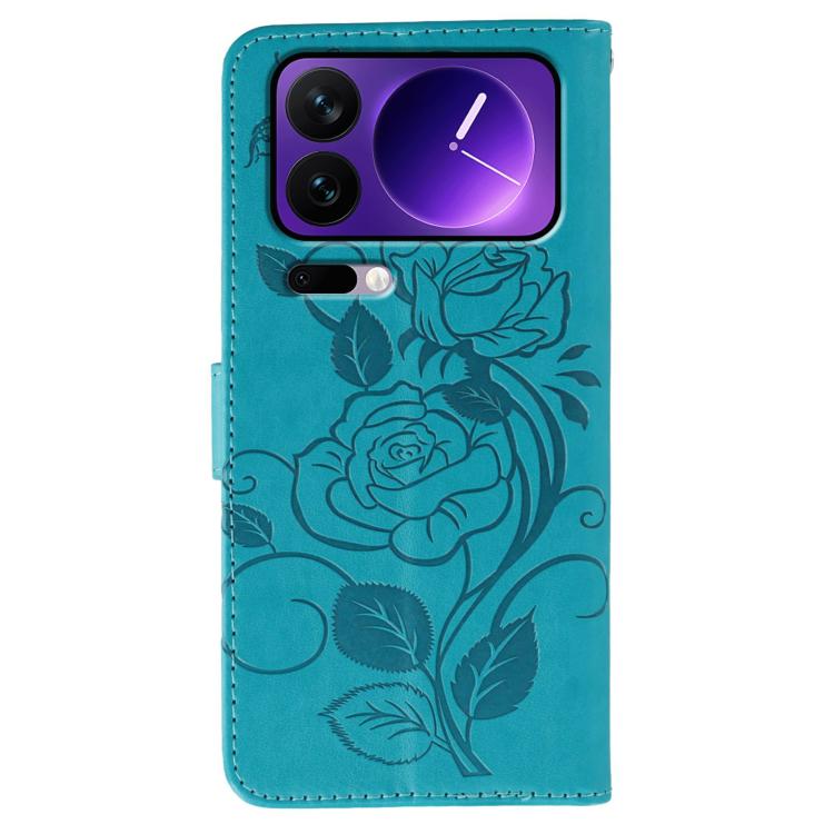 For Xiaomi 17 Pro Rose Butterfly Embossed Leather Phone Case