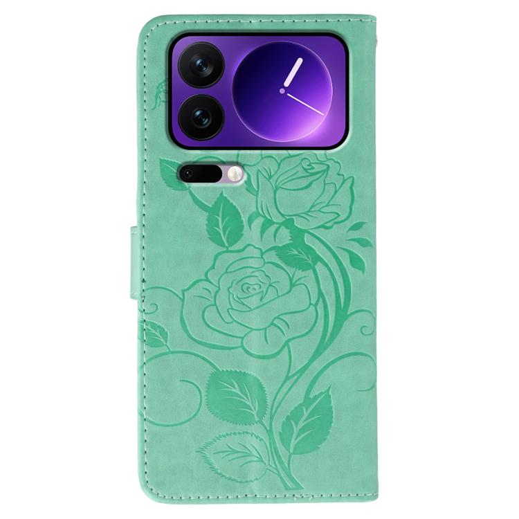 For Xiaomi 17 Pro Rose Butterfly Embossed Leather Phone Case