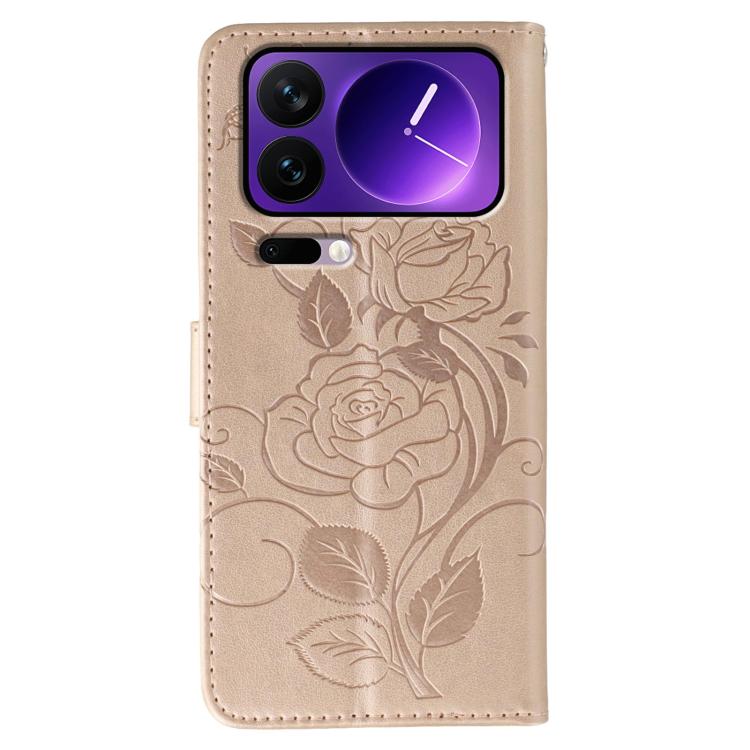 For Xiaomi 17 Pro Rose Butterfly Embossed Leather Phone Case