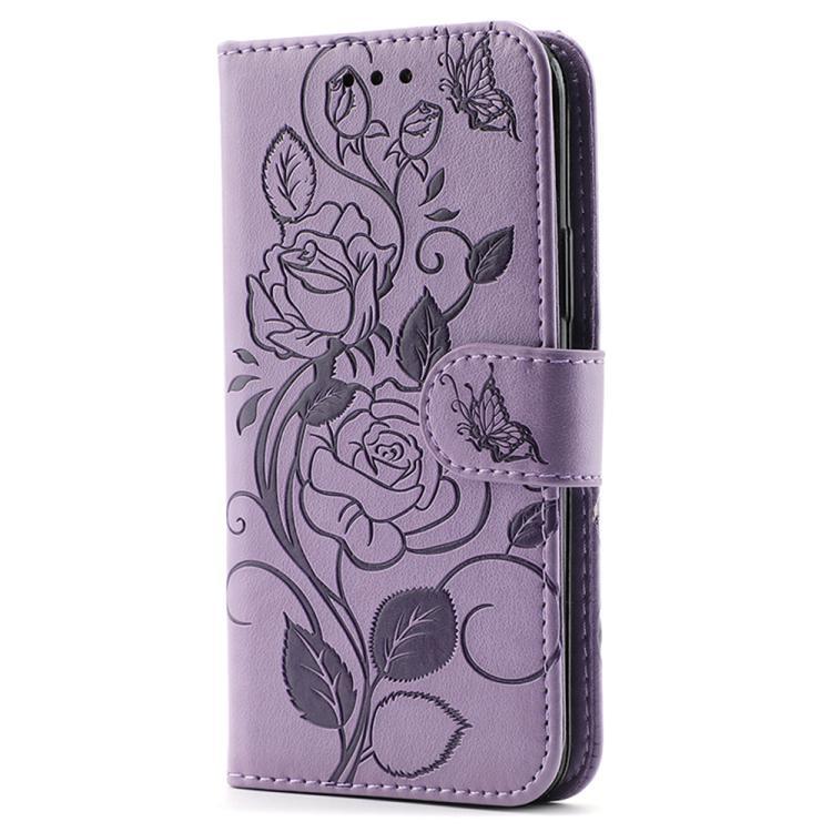 For Xiaomi 17 Pro Rose Butterfly Embossed Leather Phone Case