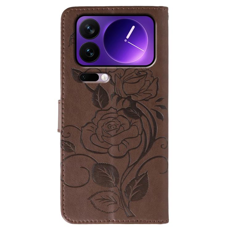 For Xiaomi 17 Pro Rose Butterfly Embossed Leather Phone Case
