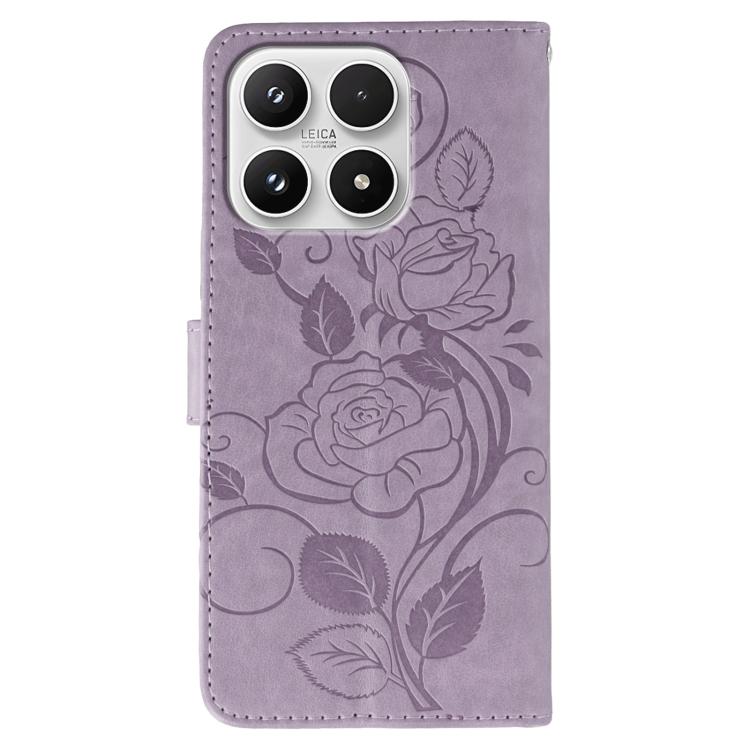 For Xiaomi 17 Rose Butterfly Embossed Leather Phone Case