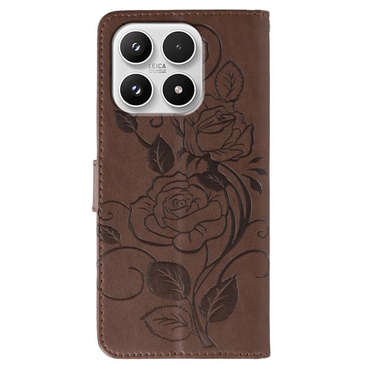 For Xiaomi 17 Rose Butterfly Embossed Leather Phone Case