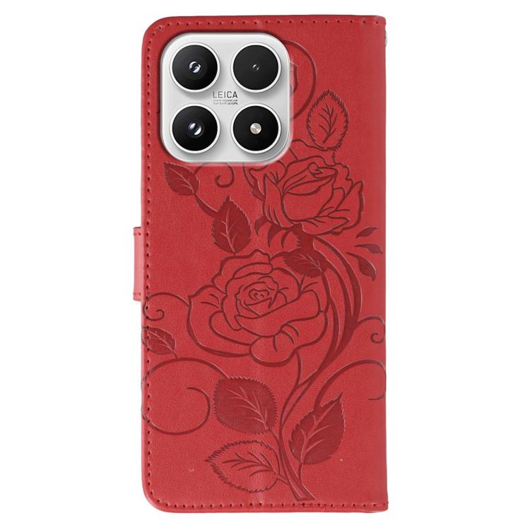 For Xiaomi 17 Rose Butterfly Embossed Leather Phone Case