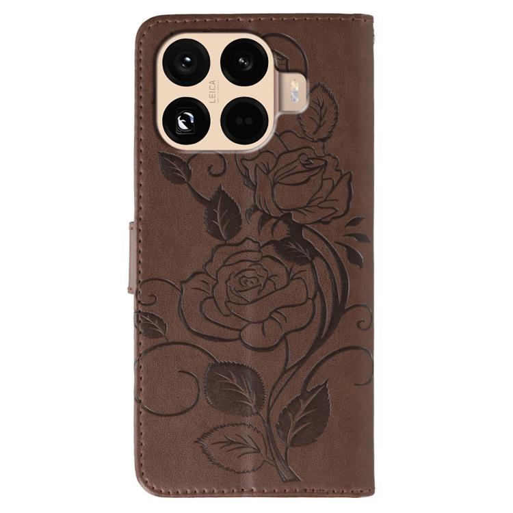 For Xiaomi 15T Pro 5G Rose Butterfly Embossed Leather Phone Case