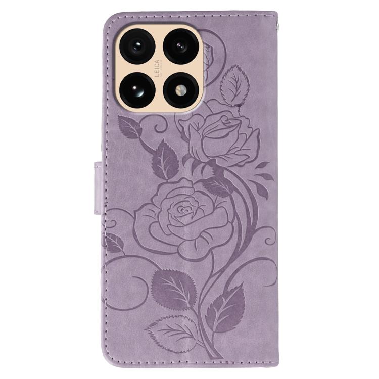 For Xiaomi 15T 5G Rose Butterfly Embossed Leather Phone Case