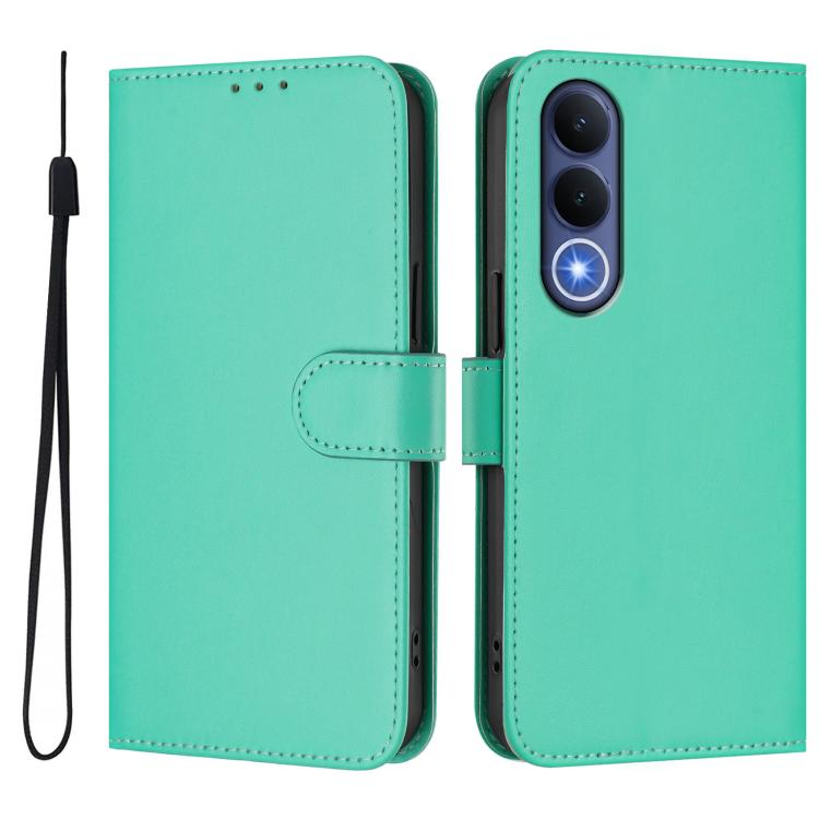 For vivo V70 FE 5G Skin Feel Solid Color Leather Phone Case with Lanyard