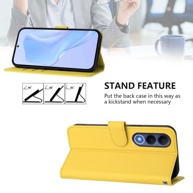 For vivo V70 FE 5G Skin Feel Solid Color Leather Phone Case with Lanyard