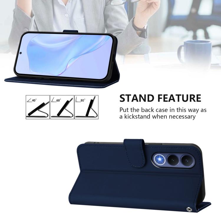 For vivo V70 FE 5G Skin Feel Solid Color Leather Phone Case with Lanyard