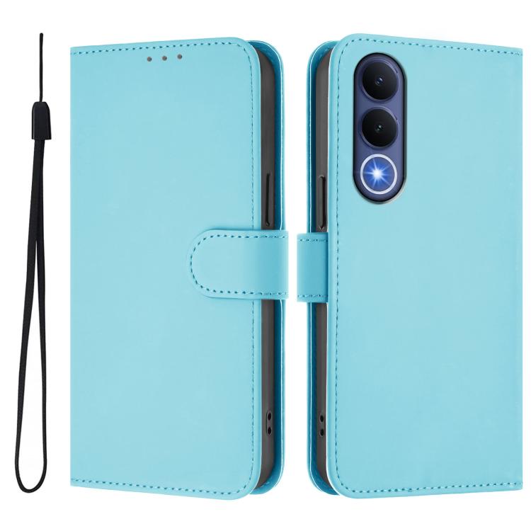 For vivo V70 FE 5G Skin Feel Solid Color Leather Phone Case with Lanyard